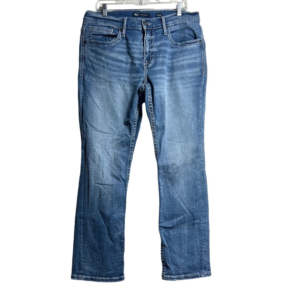BKE Jake Straight Leg Mens‎ Jeans 34x30 Medium Wash Stretch Denim Blue